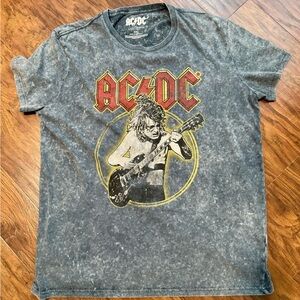 Lucky Brand Gray Acid Wash AC/DC Band Tee Size XXL - NEW